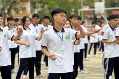 MÀN ĐỒNG DIỄN VÕ NHẠC VOVINAM CỦA HỌC SINH  THPT GIA VIỄN A
